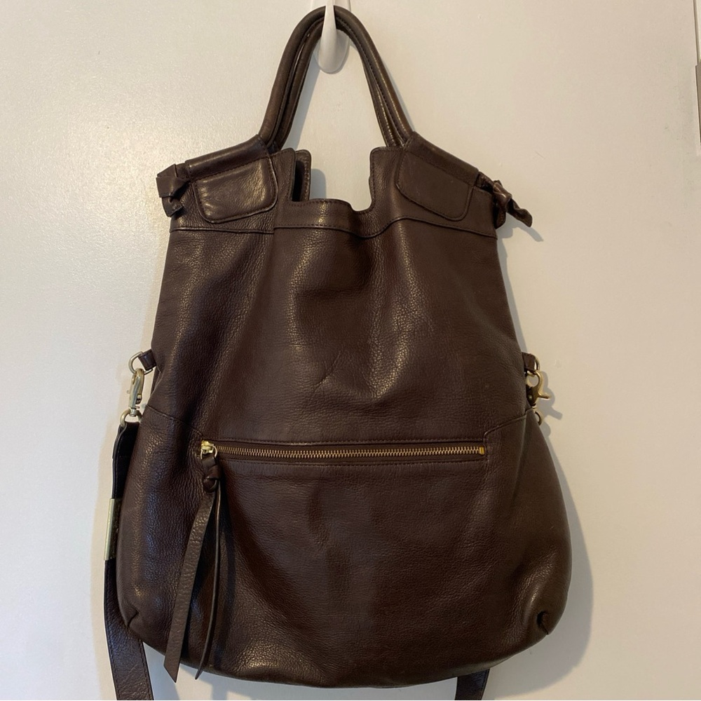 Foley + Corinna Mid City Tote Dark Brown Leather Shoulder Bag - Picture 2 of 14